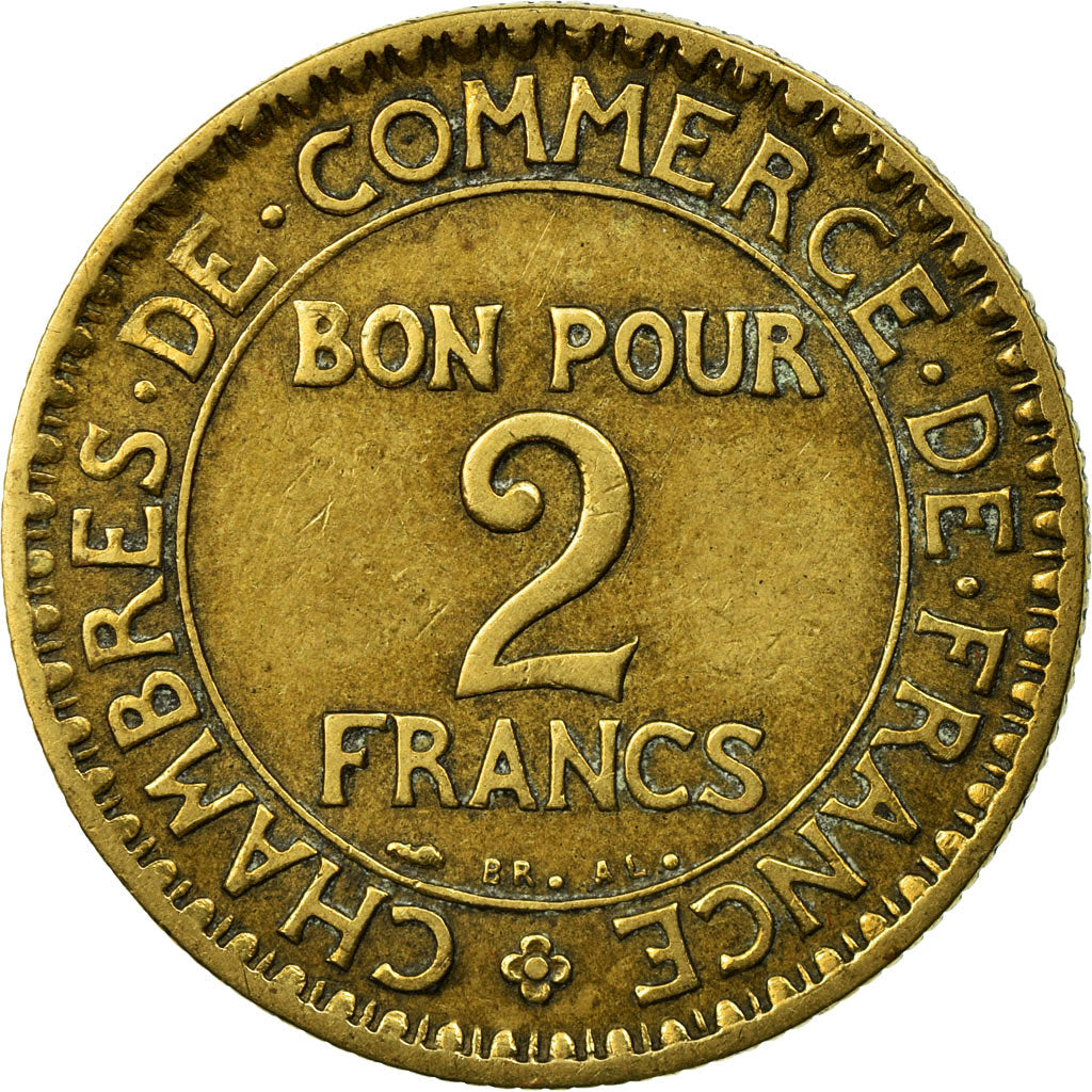 Coin, France, Chambre de commerce, 2 Francs, 1926, Paris, VF(30-35)