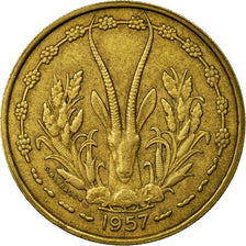Coin, French West Africa, 25 Francs, 1957, Paris, EF(40-45), Aluminum-Bronze