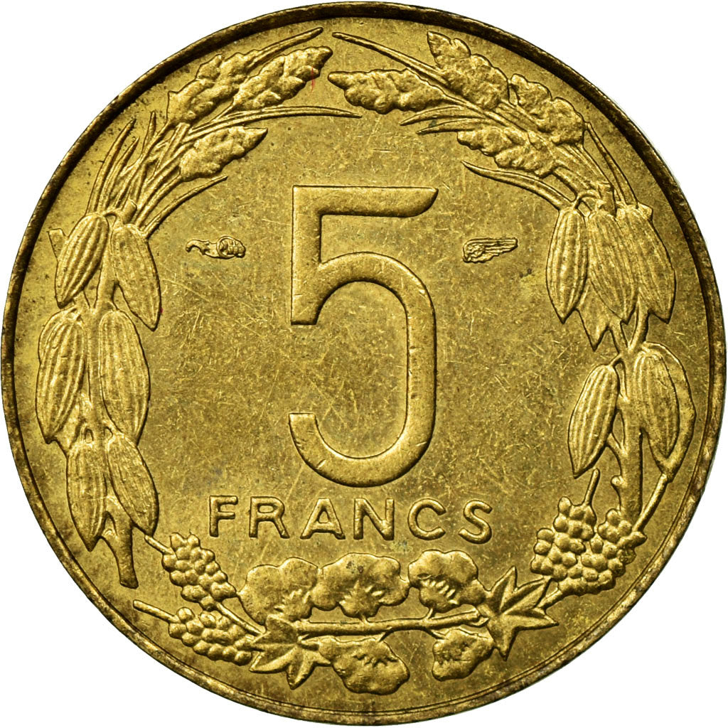 Coin, Cameroon, 5 Francs, 1958, Paris, EF(40-45), Aluminum-Bronze, KM:10