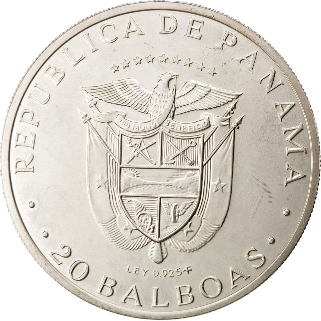 Monnaie, Panama, 20 Balboas, 1974, SUP, Argent, KM:31
