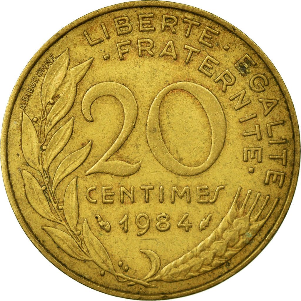 Munten, Frankrijk, Marianne, 20 Centimes, 1984, Paris, FR+, Aluminum-Bronze