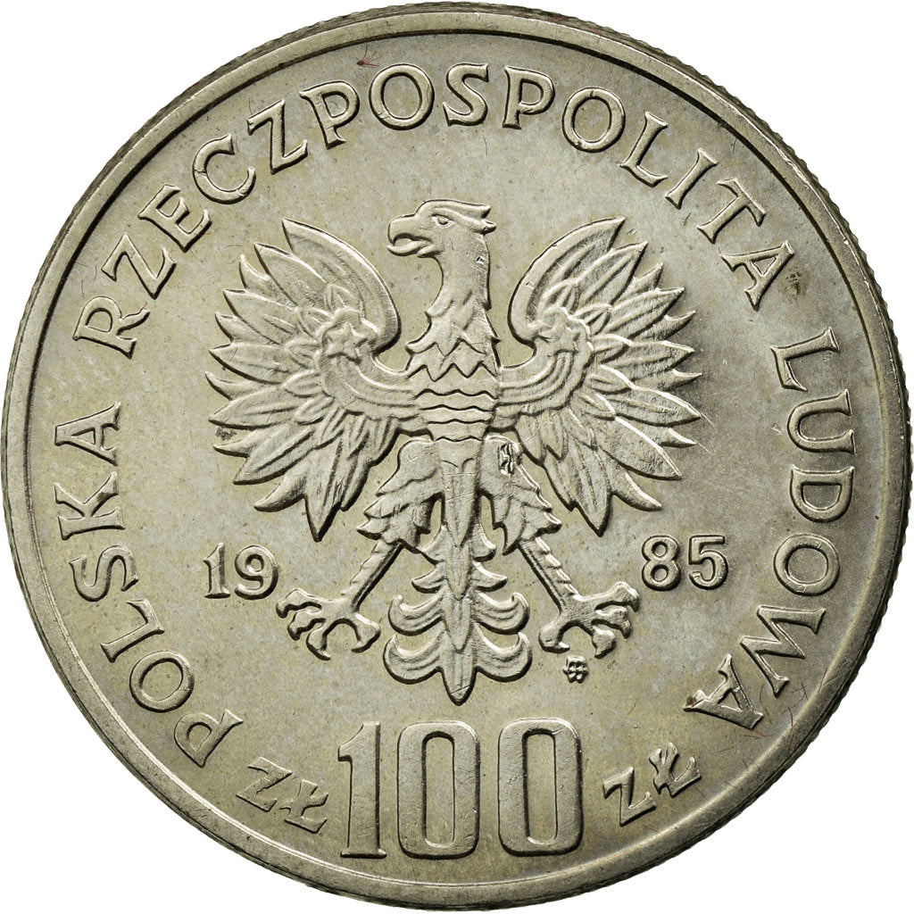 Moneda, Polonia, 100 Zlotych, 1985, Warsaw, MBC+, Cobre - níquel, KM:155