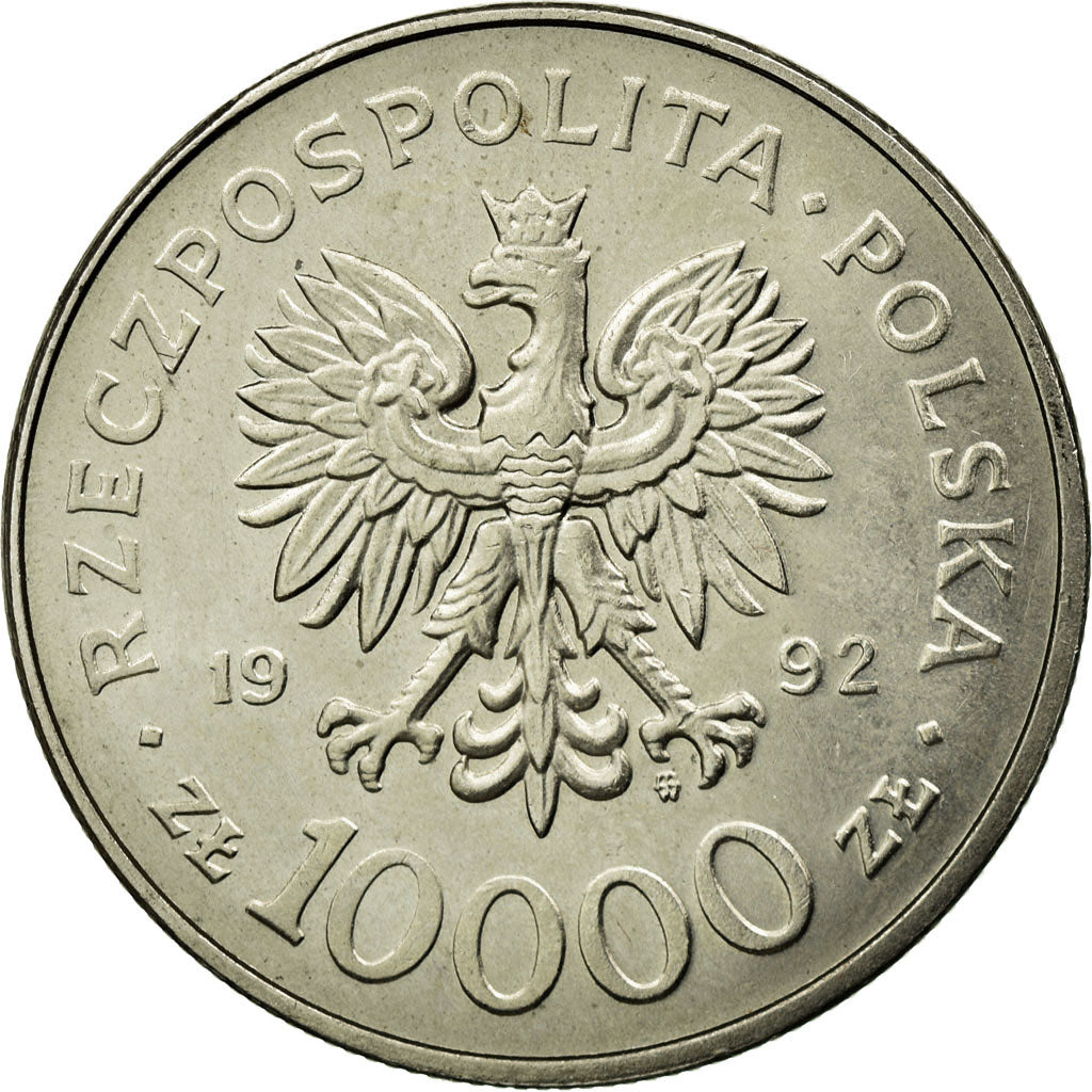 Coin, Poland, 10000 Zlotych, 1992, Warsaw, EF(40-45), Copper-nickel, KM:246