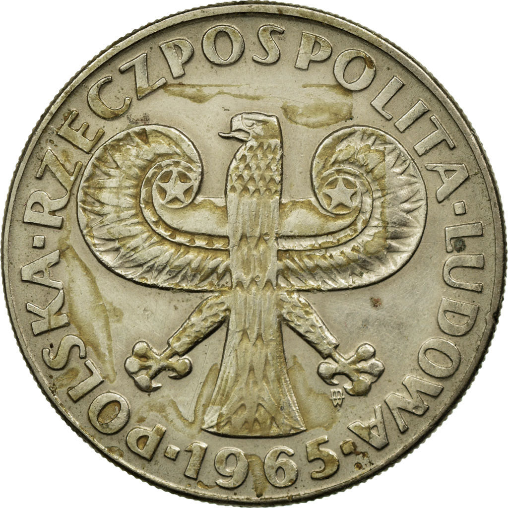 Moeda, Polónia, 10 Zlotych, 1965, Warsaw, VF(30-35), Cobre-níquel, KM:55