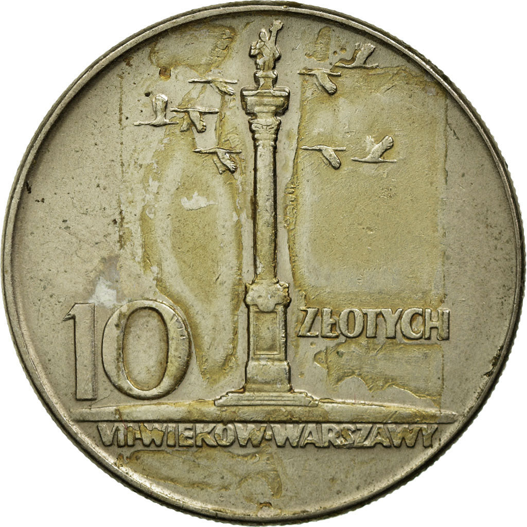 Moeda, Polónia, 10 Zlotych, 1965, Warsaw, VF(30-35), Cobre-níquel, KM:55