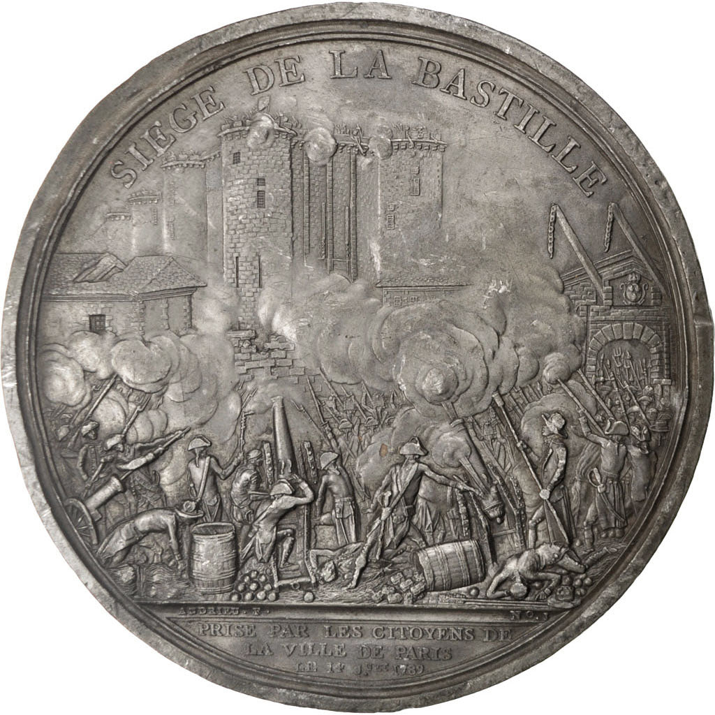 FRANCE, History, End of Monarchy, Medal, AU(50-53), Andrieu, Tin, 80, 48.00