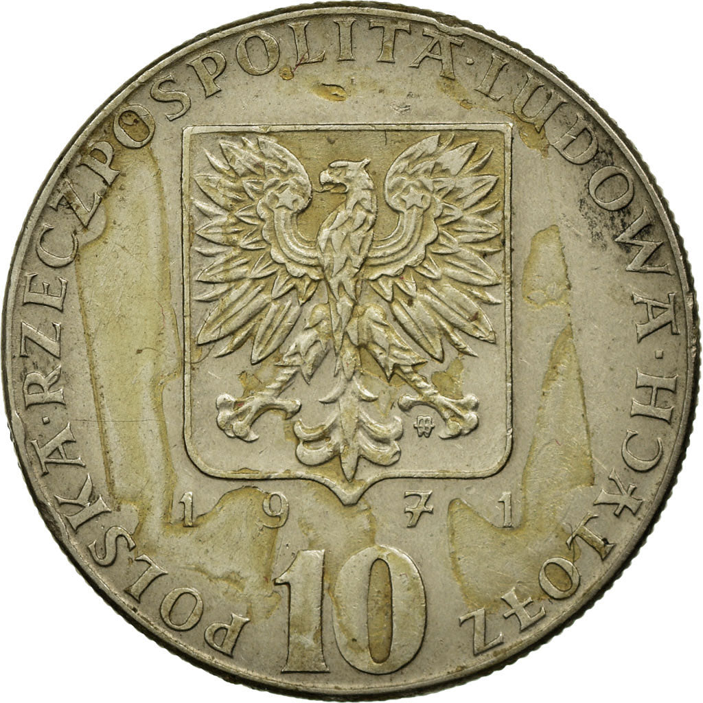 Coin, Poland, 10 Zlotych, 1971, Warsaw, VF(20-25), Copper-nickel, KM:63