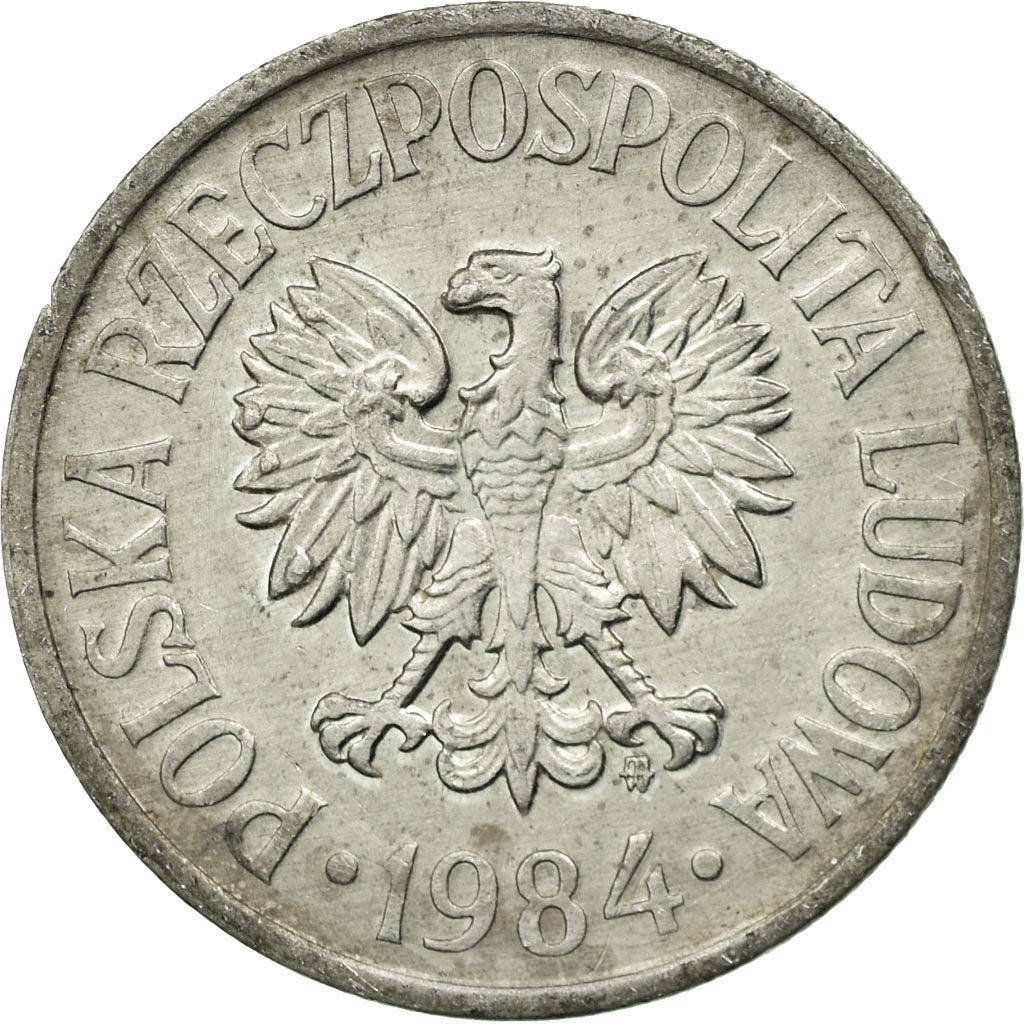 Moeda, Polónia, 50 Groszy, 1984, Warsaw, VF(30-35), Alumínio, KM:48.1