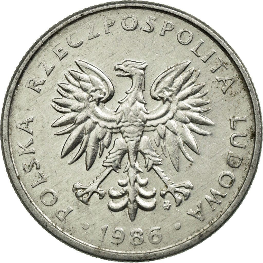 Moeda, Polónia, 50 Groszy, 1986, Warsaw, VF(30-35), Alumínio, KM:48.2