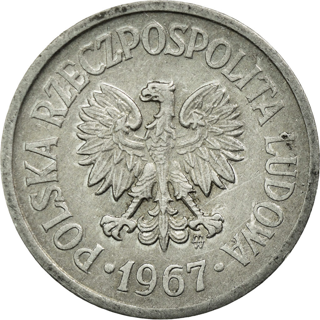 Moeda, Polónia, 10 Groszy, 1967, Warsaw, EF(40-45), Alumínio, KM:AA47