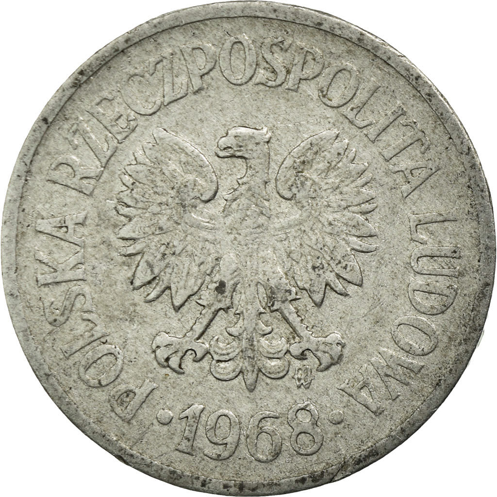 Moeda, Polónia, 10 Groszy, 1968, Warsaw, VF(30-35), Alumínio, KM:AA47