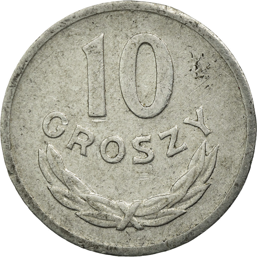 Moeda, Polónia, 10 Groszy, 1968, Warsaw, VF(30-35), Alumínio, KM:AA47