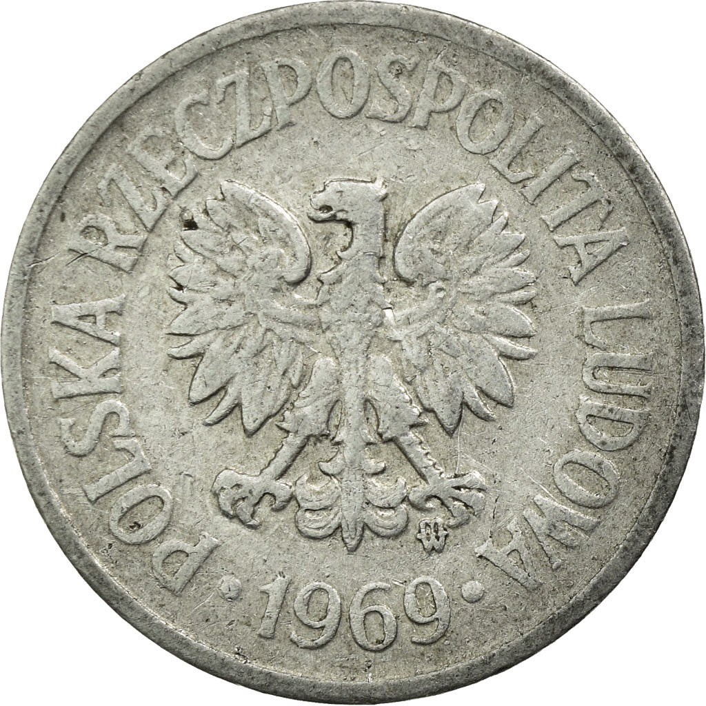 Moeda, Polónia, 10 Groszy, 1969, Warsaw, VF(30-35), Alumínio, KM:AA47