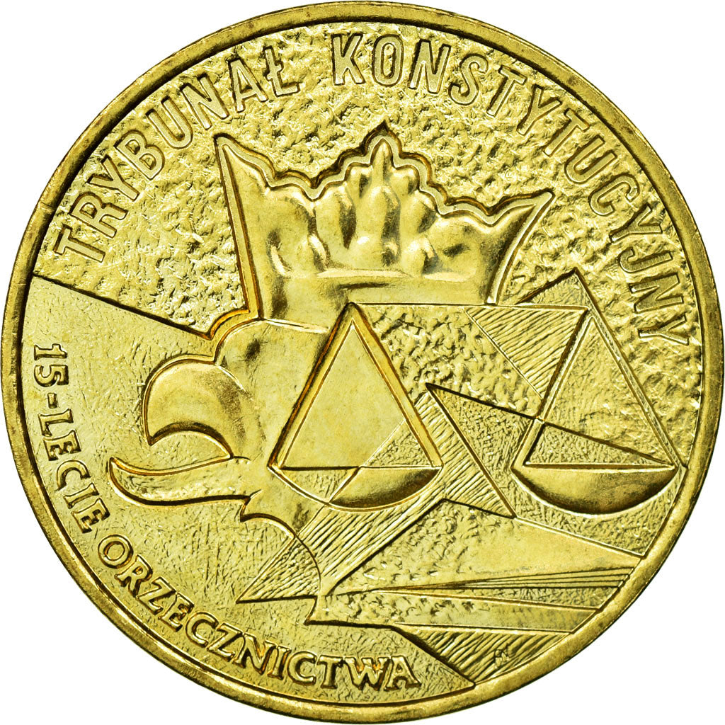 Coin, Poland, 2 Zlote, 2001, Warsaw, AU(55-58), Brass, KM:412
