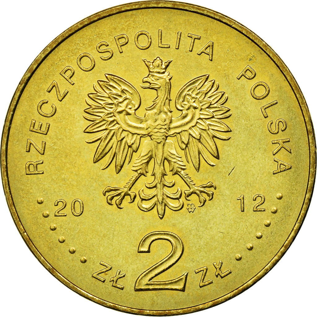 Münze, Polen, 2 Zlote, 2012, Warsaw, SS+, Messing, KM:820