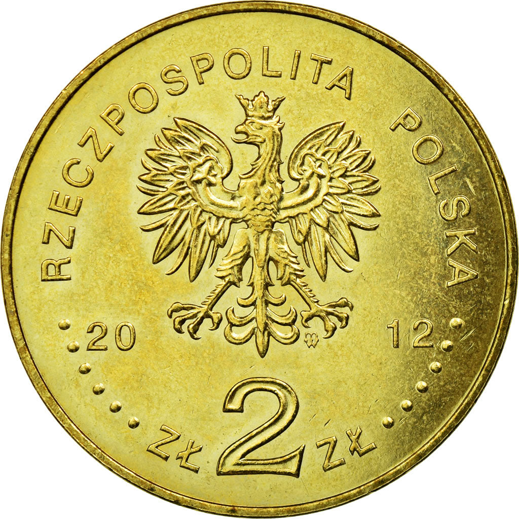 Moeda, Polónia, 2 Zlote, 2012, Warsaw, AU(50-53), Latão, KM:821