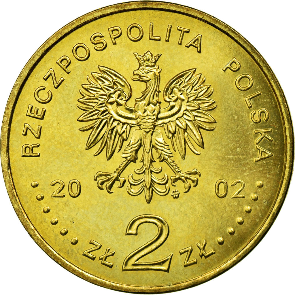Coin, Poland, 2 Zlote, 2002, Warsaw, AU(50-53), Brass, KM:431