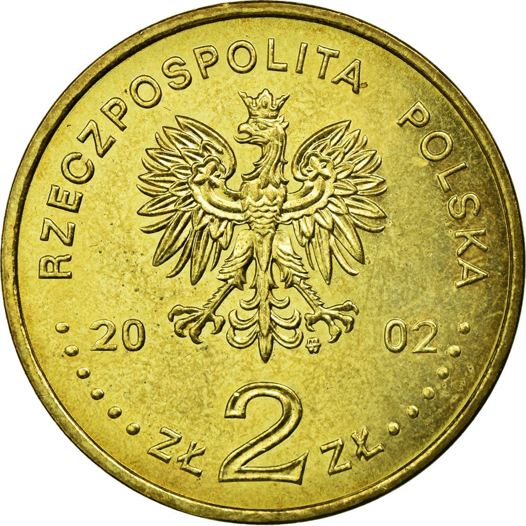 Moeda, Polónia, 2 Zlote, 2002, Warsaw, EF(40-45), Latão, KM:443