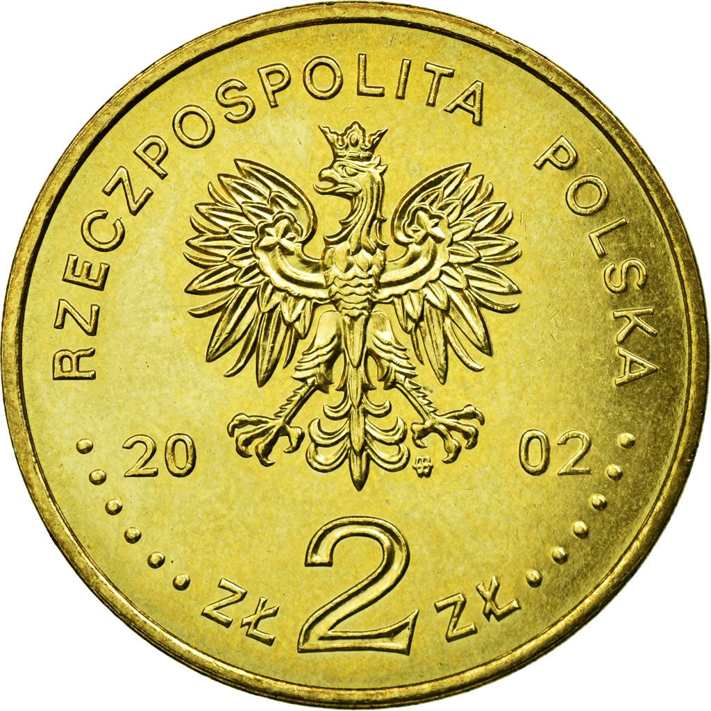 Moeda, Polónia, 2 Zlote, 2002, Warsaw, EF(40-45), Latão, KM:433