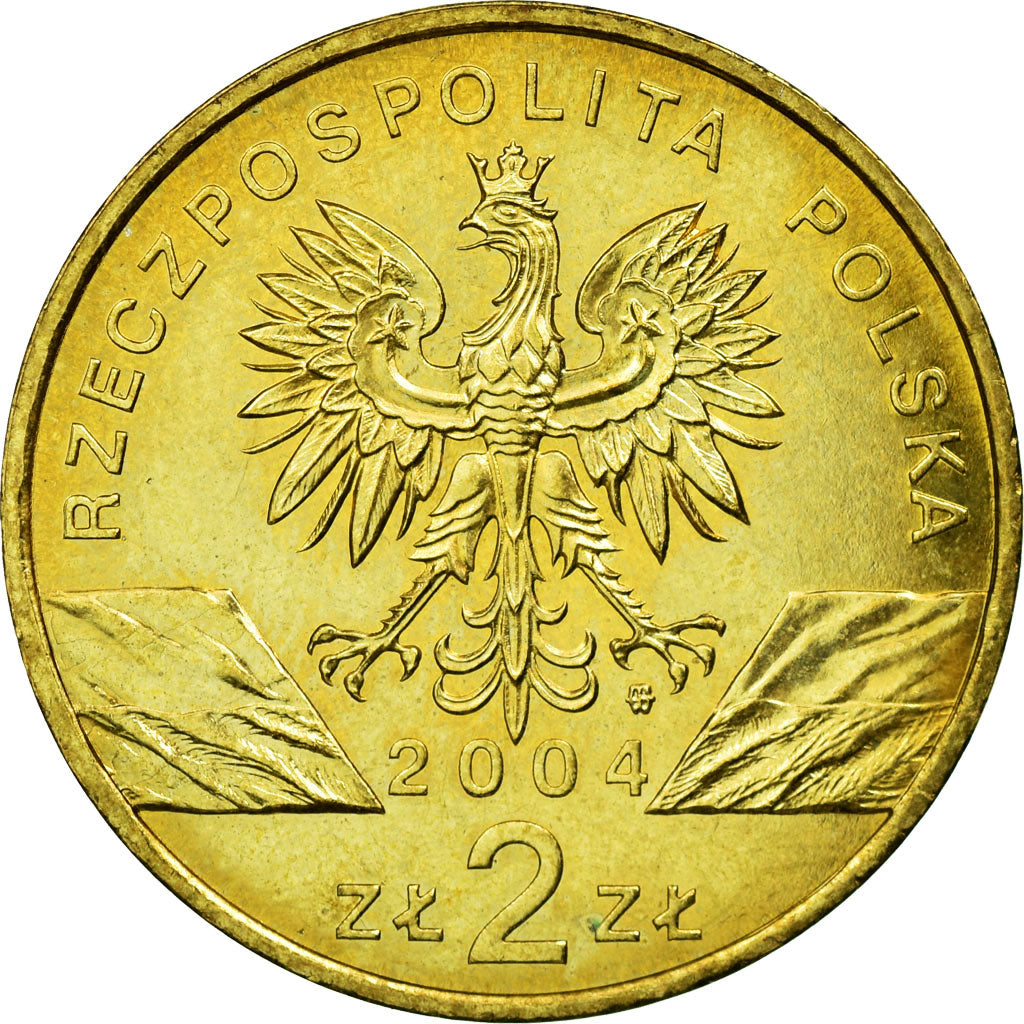 Coin, Poland, 2 Zlote, 2004, Warsaw, EF(40-45), Brass, KM:464