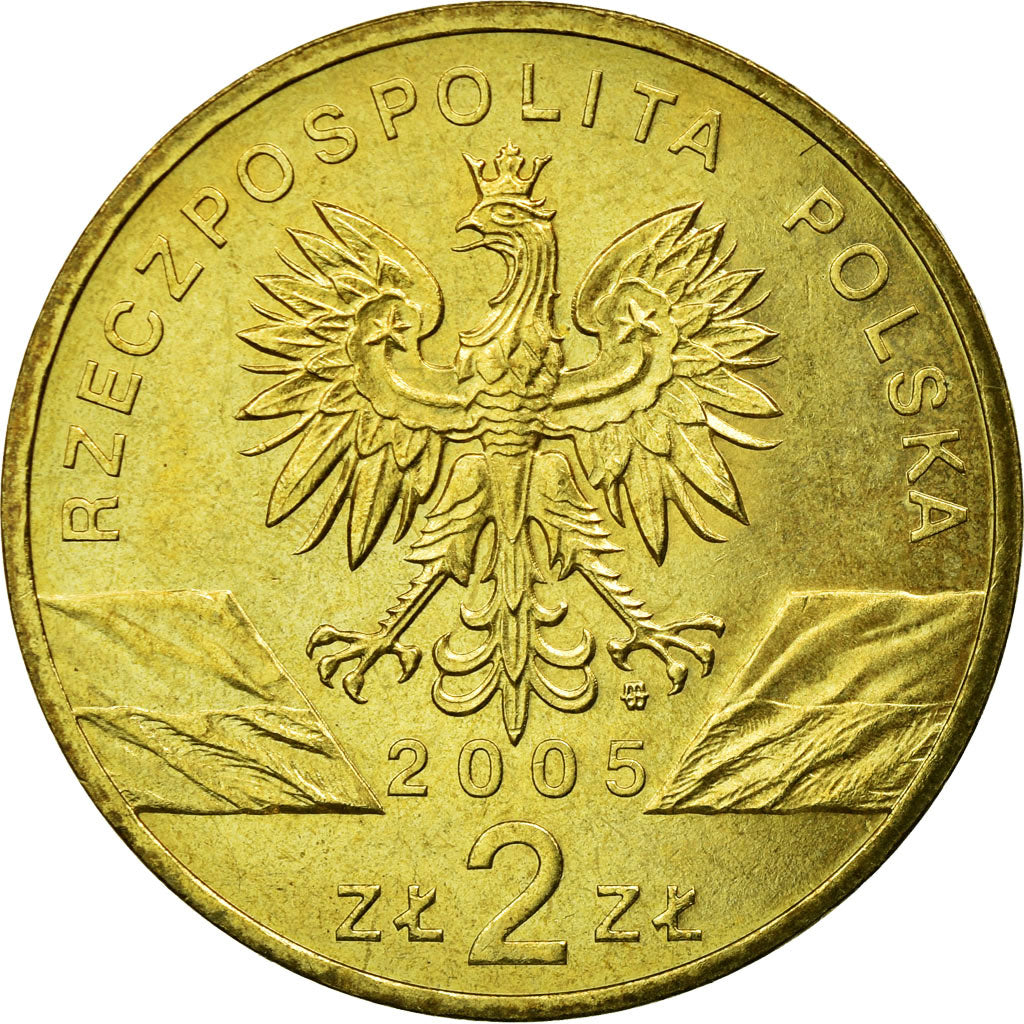 Coin, Poland, 2 Zlote, 2005, Warsaw, AU(50-53), Brass, KM:520