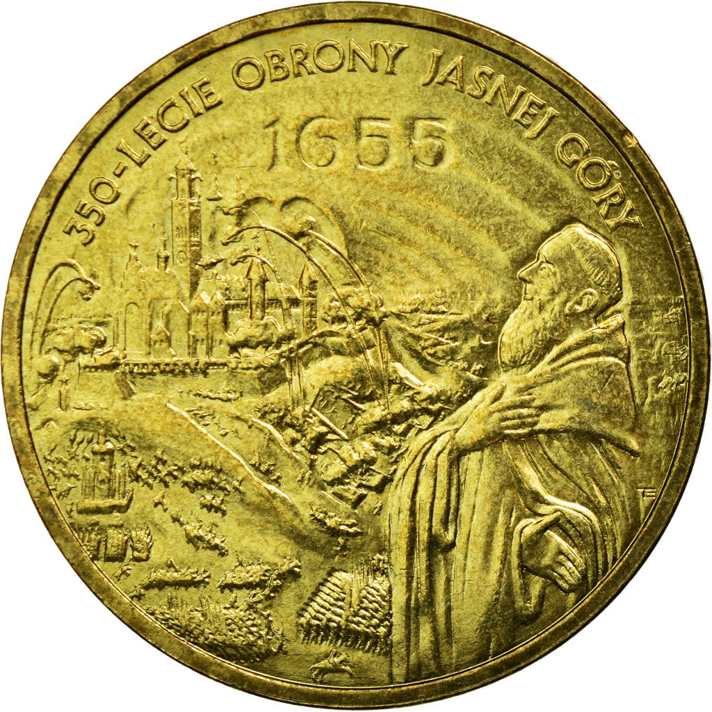 Münze, Polen, 2 Zlote, 2005, Warsaw, SS, Messing, KM:524