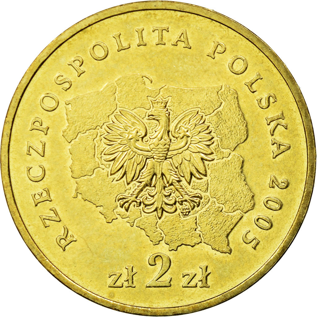 Moeda, Polónia, 2 Zlote, 2005, Warsaw, AU(50-53), Latão, KM:562