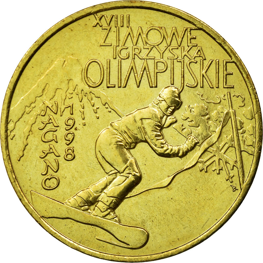 Moneda, Polonia, 2 Zlote, 1998, Warsaw, MBC+, Latón, KM:335