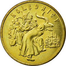 Coin, Poland, 2 Zlote, 2001, Warsaw, AU(50-53), Brass, KM:422