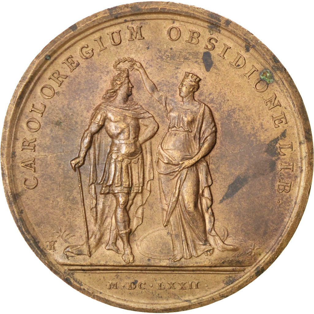 FRANCE, History, Louis XIV, Medal, AU(55-58), Mauger, Copper, Divo #129, 26.30