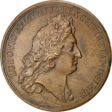 FRANCE, History, Louis XIV, Medal, AU(50-53), Mauger, Copper, Divo #201, 29.10