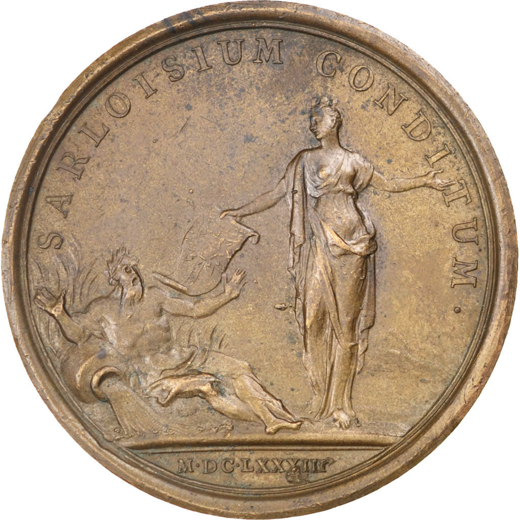 FRANCE, History, Louis XIV, Medal, AU(50-53), Mauger, Copper, Divo #201, 29.10