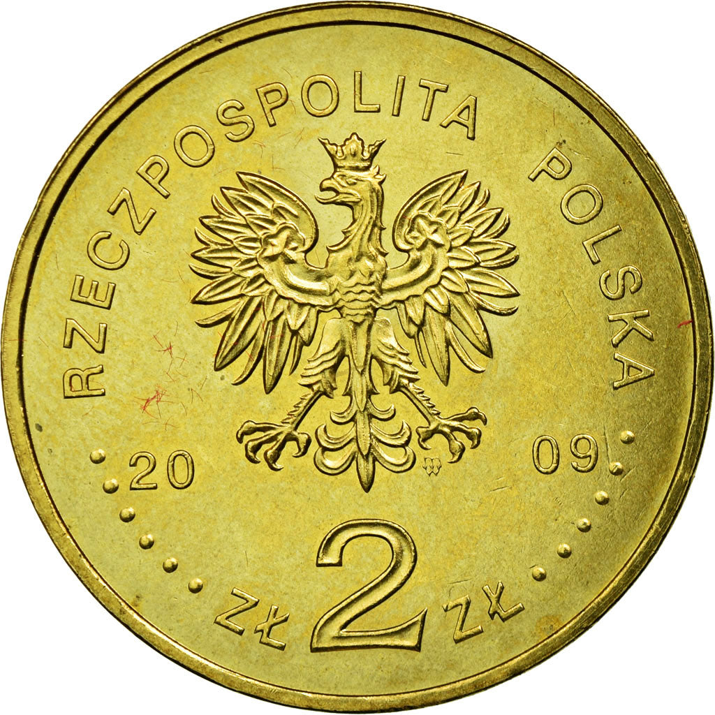 Moeda, Polónia, 2 Zlote, 2009, Warsaw, EF(40-45), Latão, KM:692