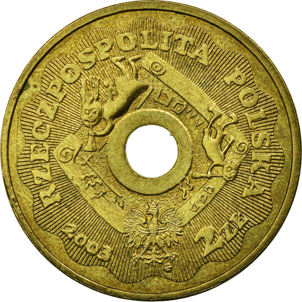 Coin, Poland, 2 Zlote, 2003, Warsaw, EF(40-45), Brass, KM:446