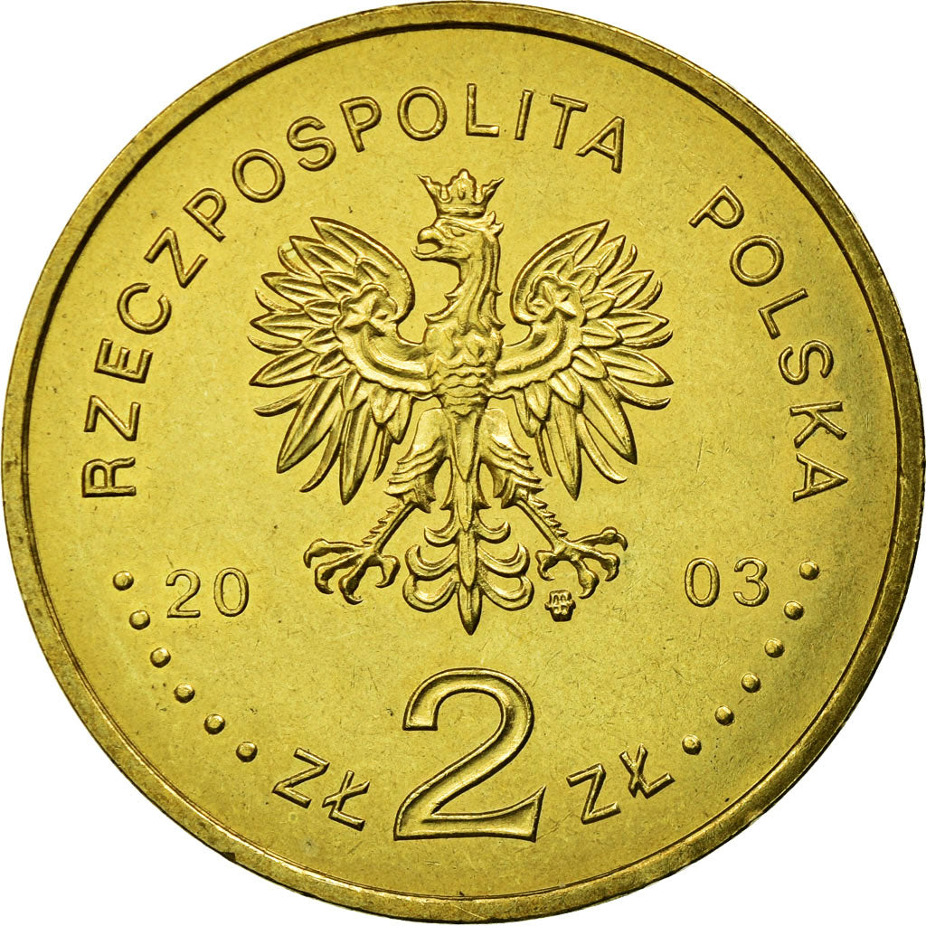 Coin, Poland, 2 Zlote, 2003, Warsaw, EF(40-45), Brass, KM:473