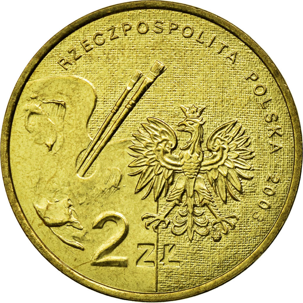 Coin, Poland, 2 Zlote, 2003, Warsaw, EF(40-45), Brass, KM:477