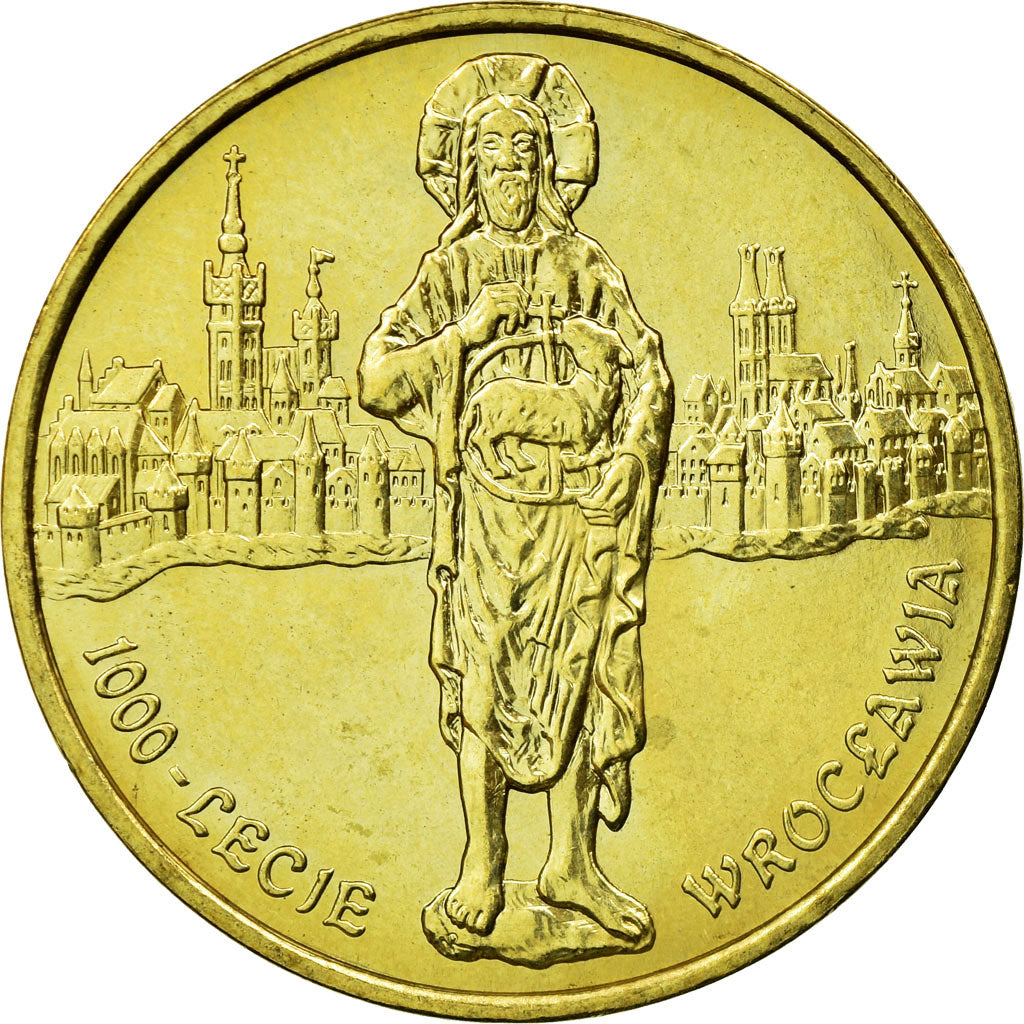 Coin, Poland, 2 Zlote, 2000, Warsaw, EF(40-45), Brass, KM:389