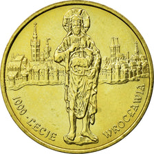 Coin, Poland, 2 Zlote, 2000, Warsaw, EF(40-45), Brass, KM:389