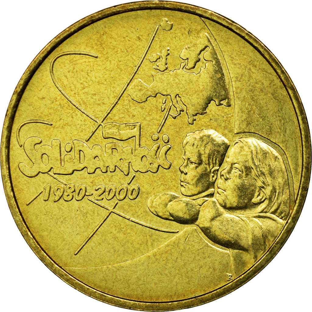 Coin, Poland, 2 Zlote, 2000, Warsaw, EF(40-45), Brass, KM:394