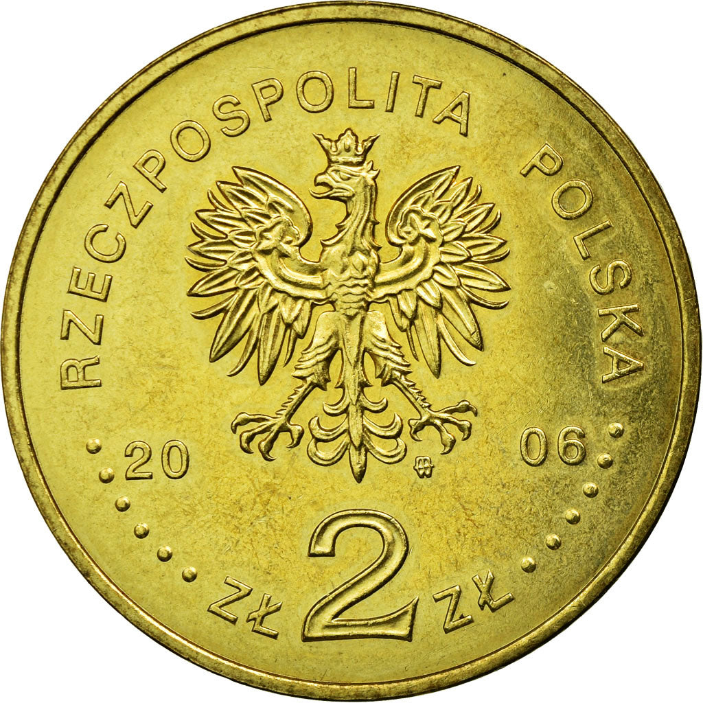 Münze, Polen, 2 Zlote, 2006, Warsaw, SS, Messing, KM:547