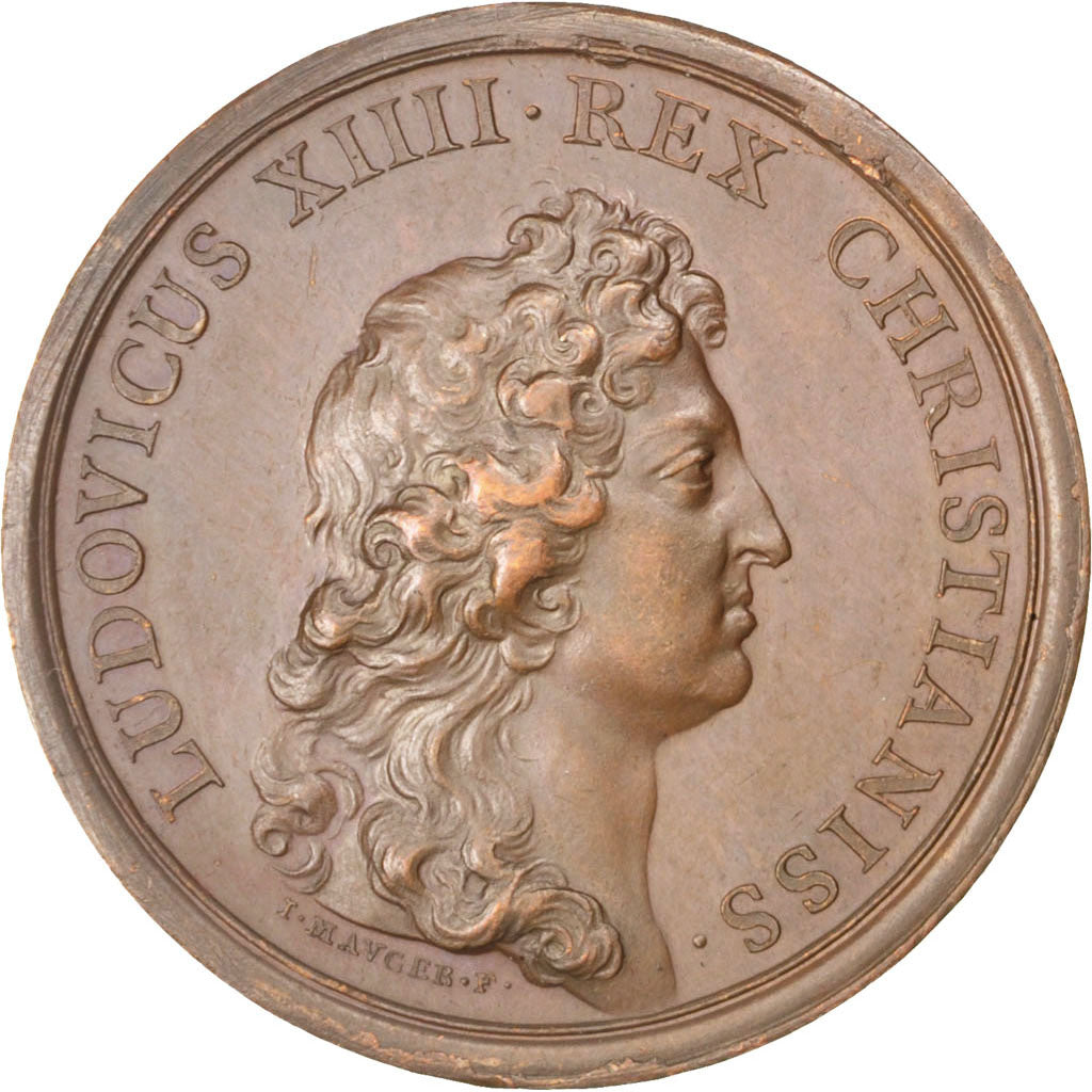 FRANCE, Politics, Society, War, Louis XIV, Medal, AU(50-53), Mauger, Copper,...