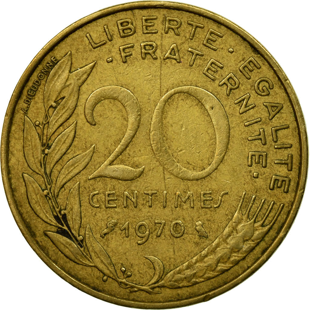 Münze, Frankreich, Marianne, 20 Centimes, 1970, Paris, S+, Aluminum-Bronze