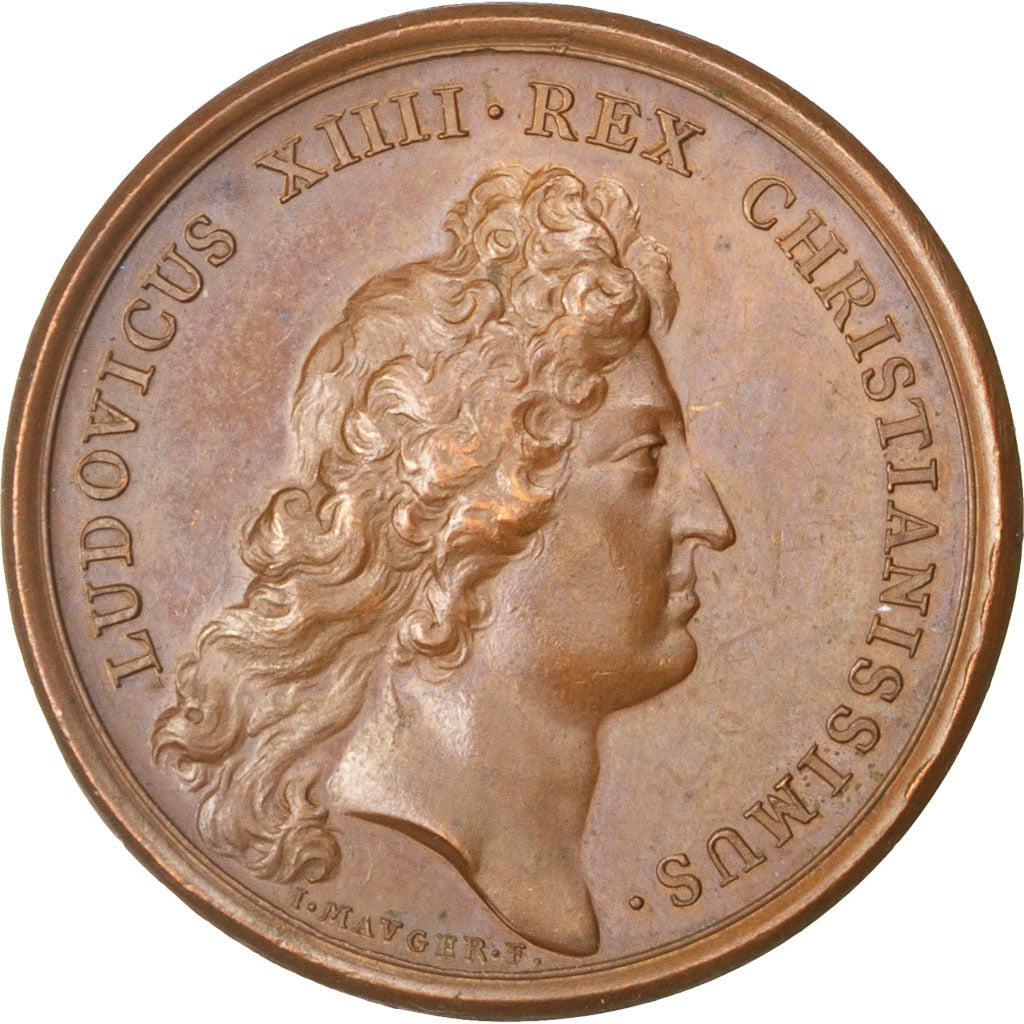 FRANCE, Politics, Society, War, Louis XIV, Medal, AU(50-53), Mauger, Copper,...