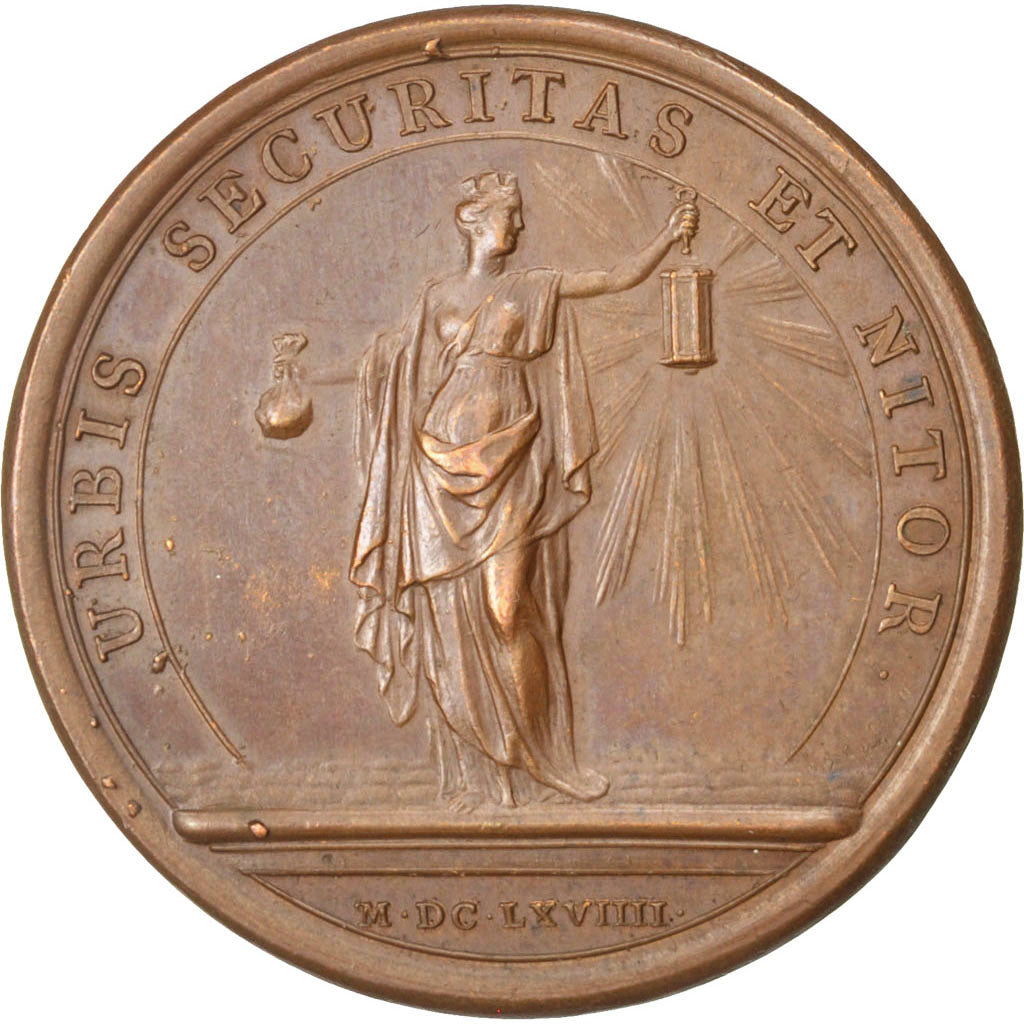 FRANCE, Politics, Society, War, Louis XIV, Medal, AU(50-53), Mauger, Copper,...