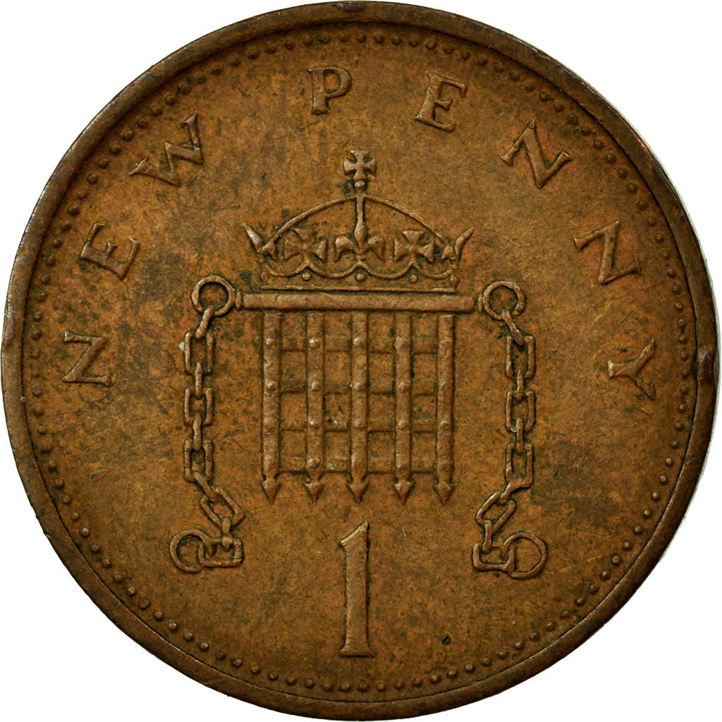 Moneta, Gran Bretagna, Elizabeth II, New Penny, 1973, MB+, Bronzo, KM:915