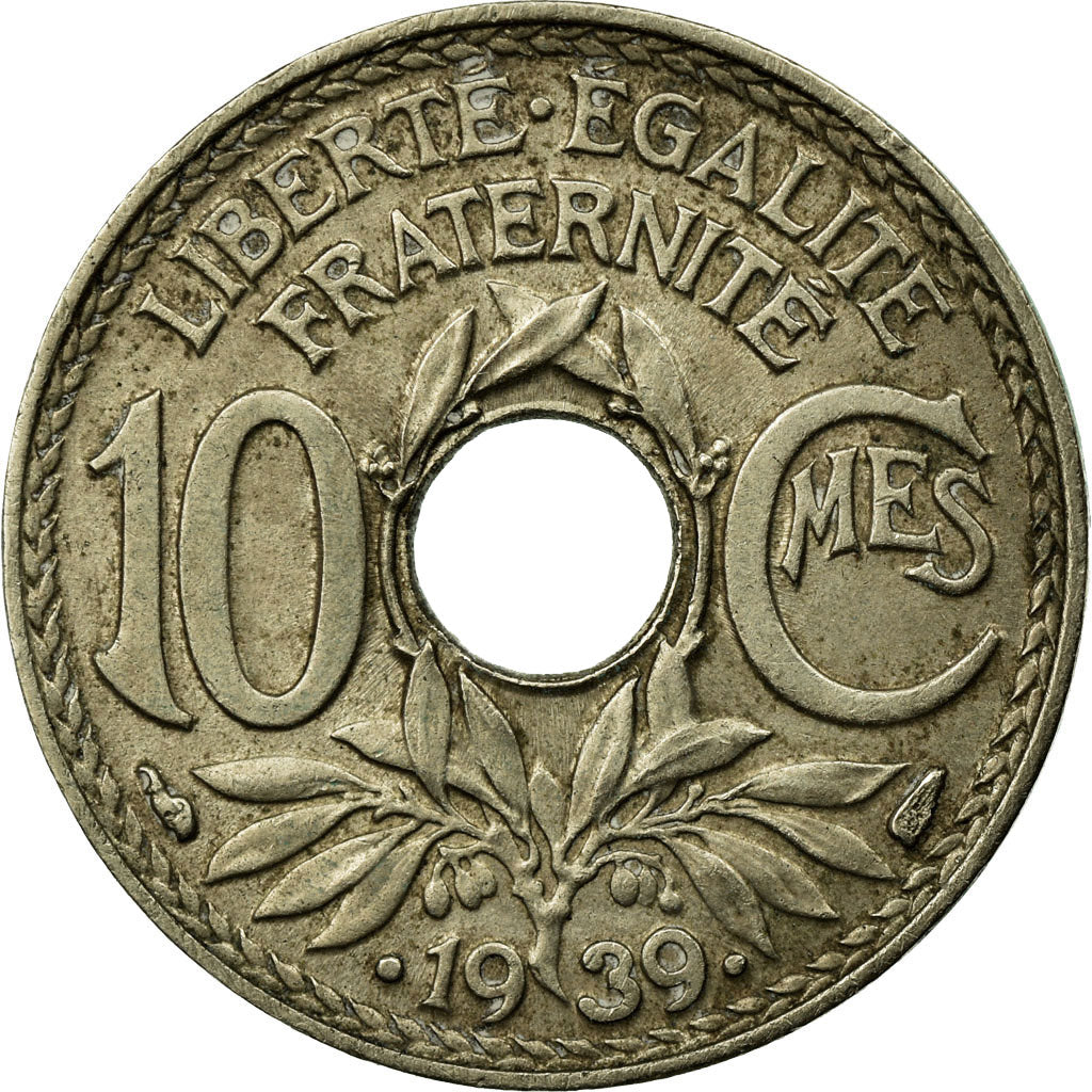 Munten, Frankrijk, Lindauer, 10 Centimes, 1939, Paris, ZF, Nickel-Bronze