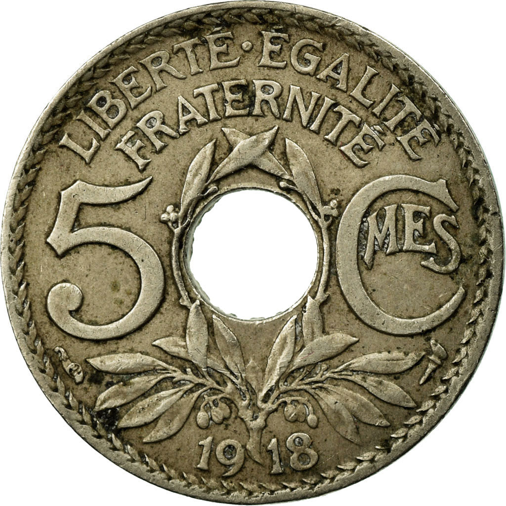 Coin, France, Lindauer, 5 Centimes, 1918, Paris, VF(30-35), Copper-nickel