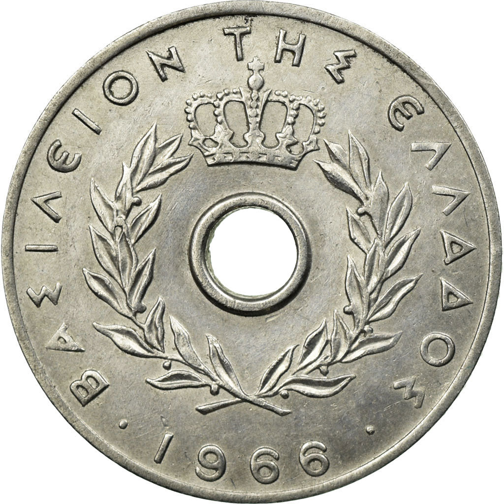 Coin, Greece, 10 Lepta, 1966, EF(40-45), Aluminum, KM:78
