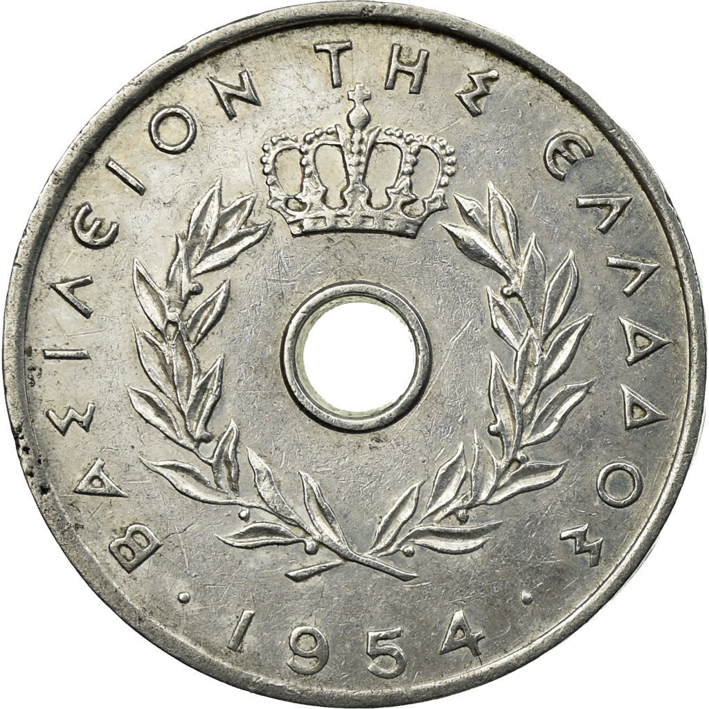Coin, Greece, 5 Lepta, 1954, EF(40-45), Aluminum, KM:77