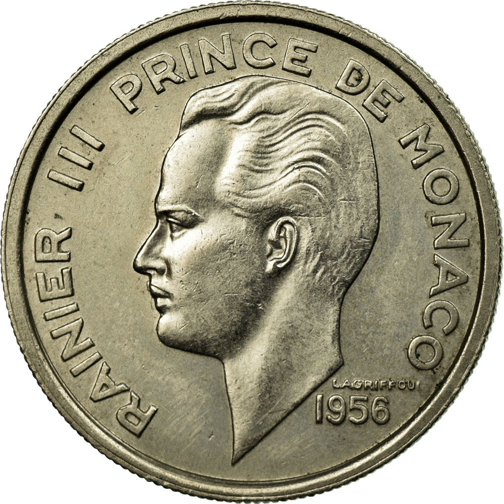 Coin, Monaco, Rainier III, 100 Francs, Cent, 1956, EF(40-45), Copper-nickel
